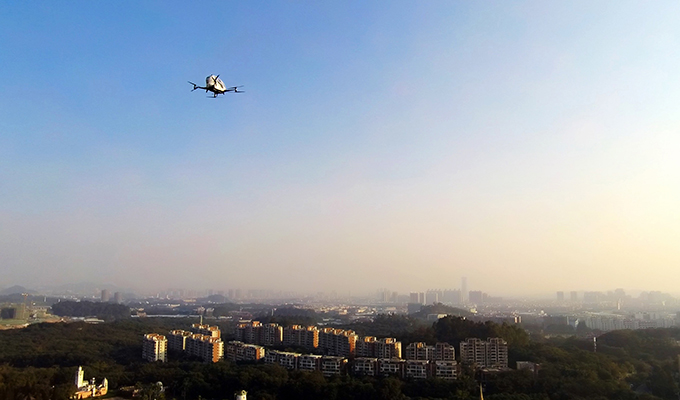 Photo of EHang 184 running flight test Photo of EHang 184 running flight test